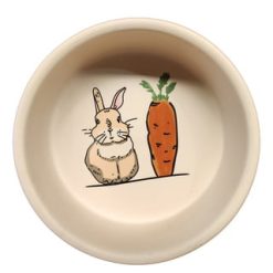 Rosewood Ceramic Rabbit and Carrot Bowl