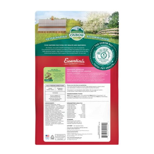 oxbow essentials young rabbit food 2.25kg back 1