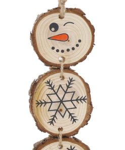 Rosewood Log-Slice Snowman Gnaw